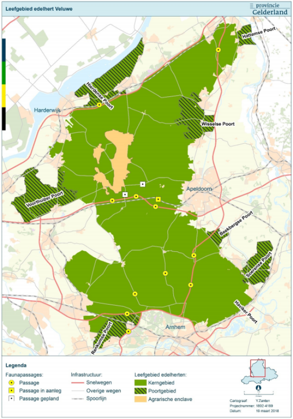 [kaart van Gelderland met daarop verbindingen]